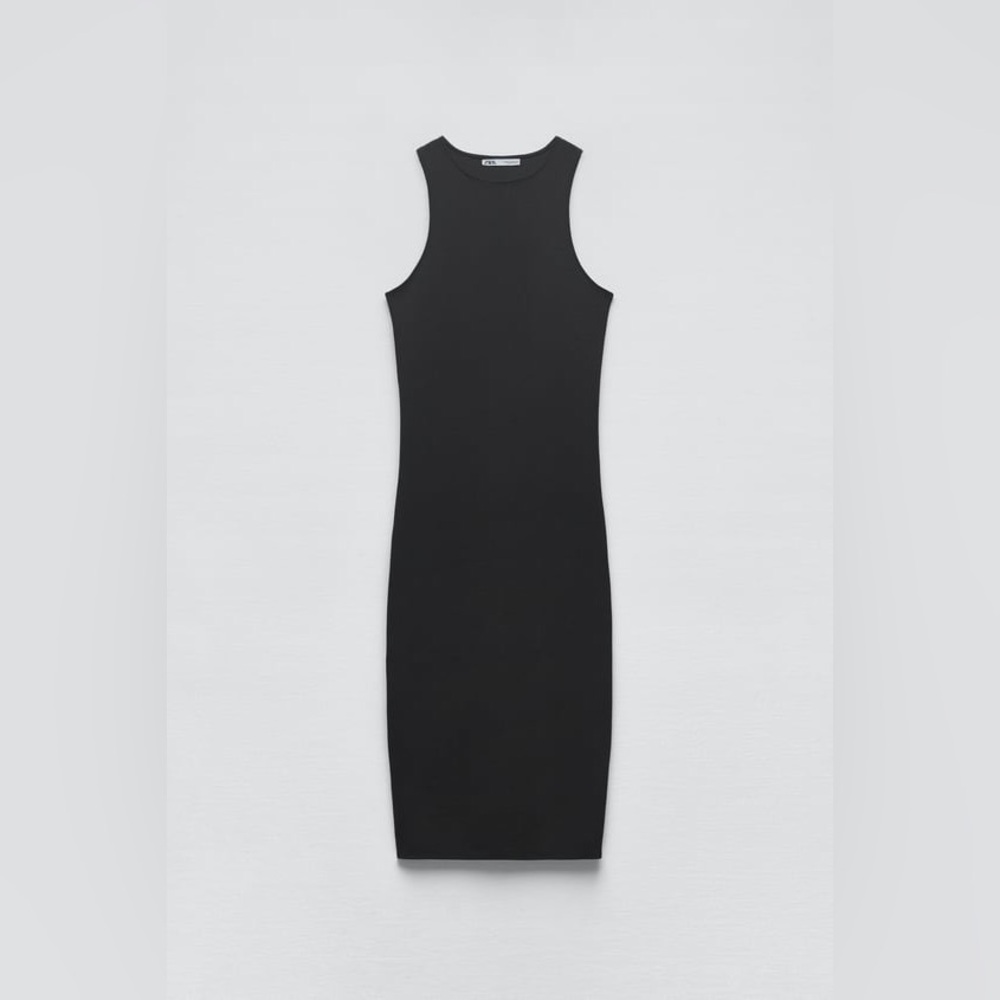 Zara Black Sculpt Midi Dress | Size S | New with Tags